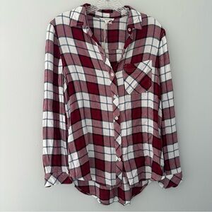 BeachLunchLounge Plaid Button-Up Shirt - Red and White